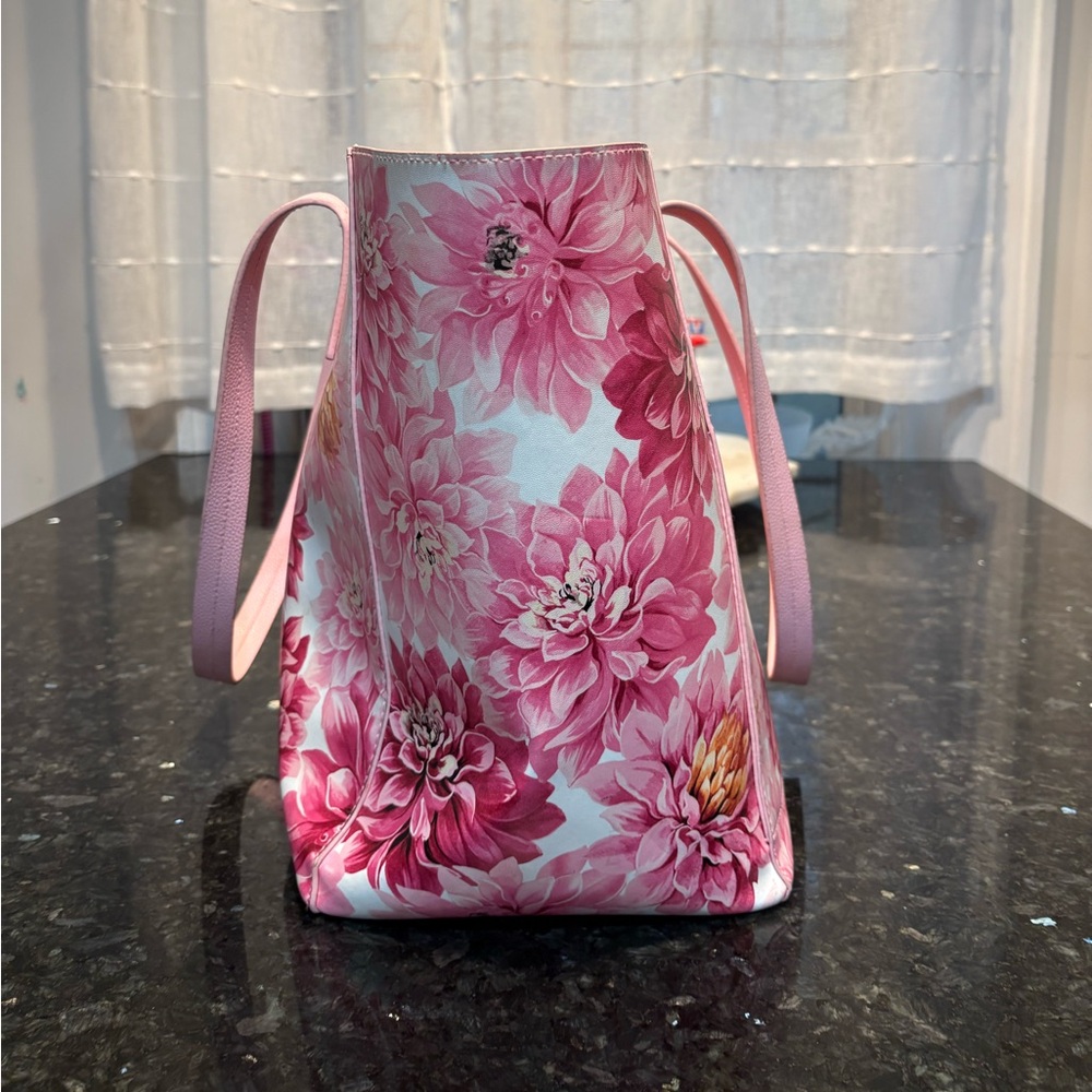 Tommy Bahama extra large pebbled reversible Floral Pink Tote Bag - Picture 2 of 16